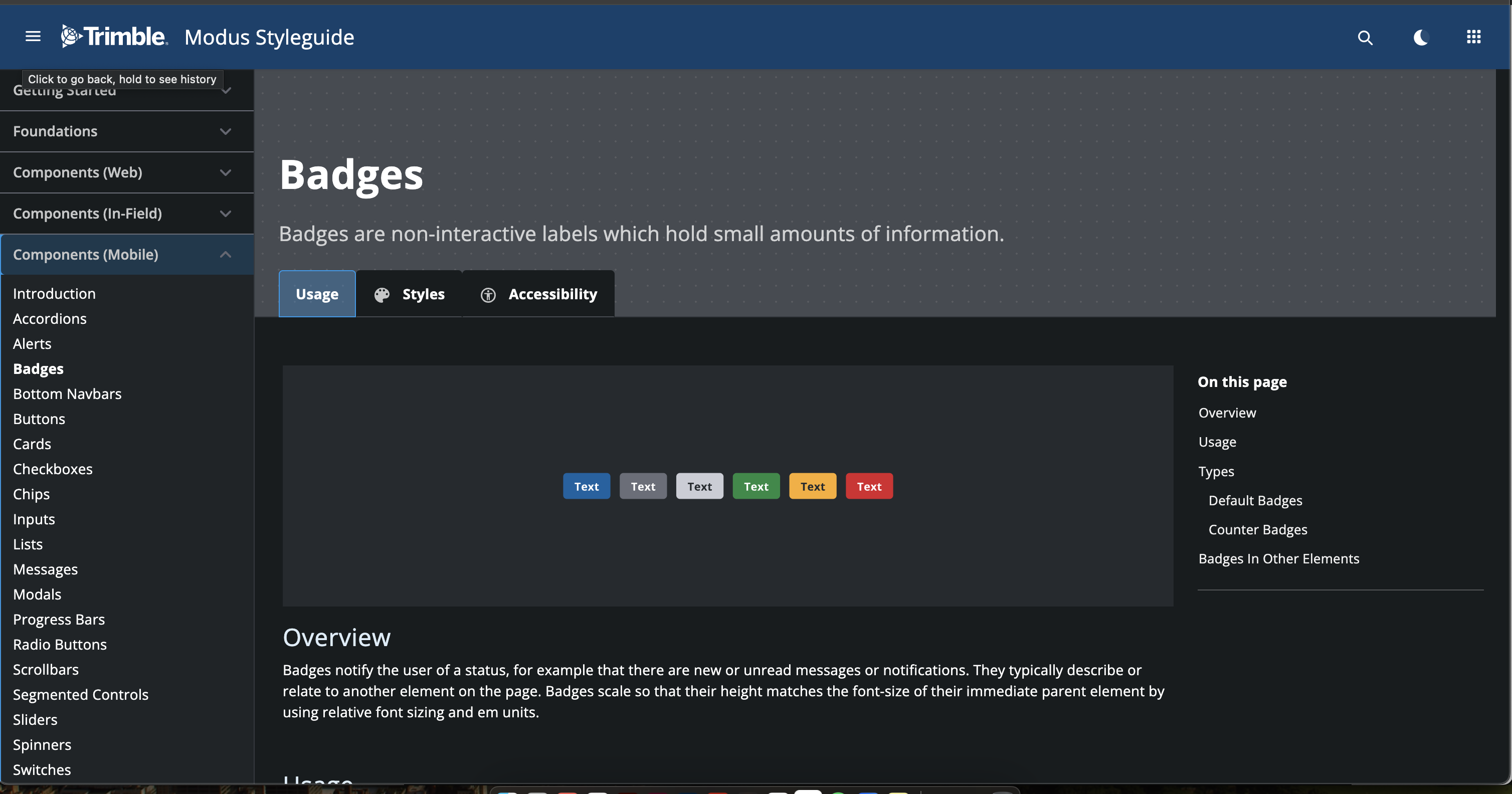 Trimble component library